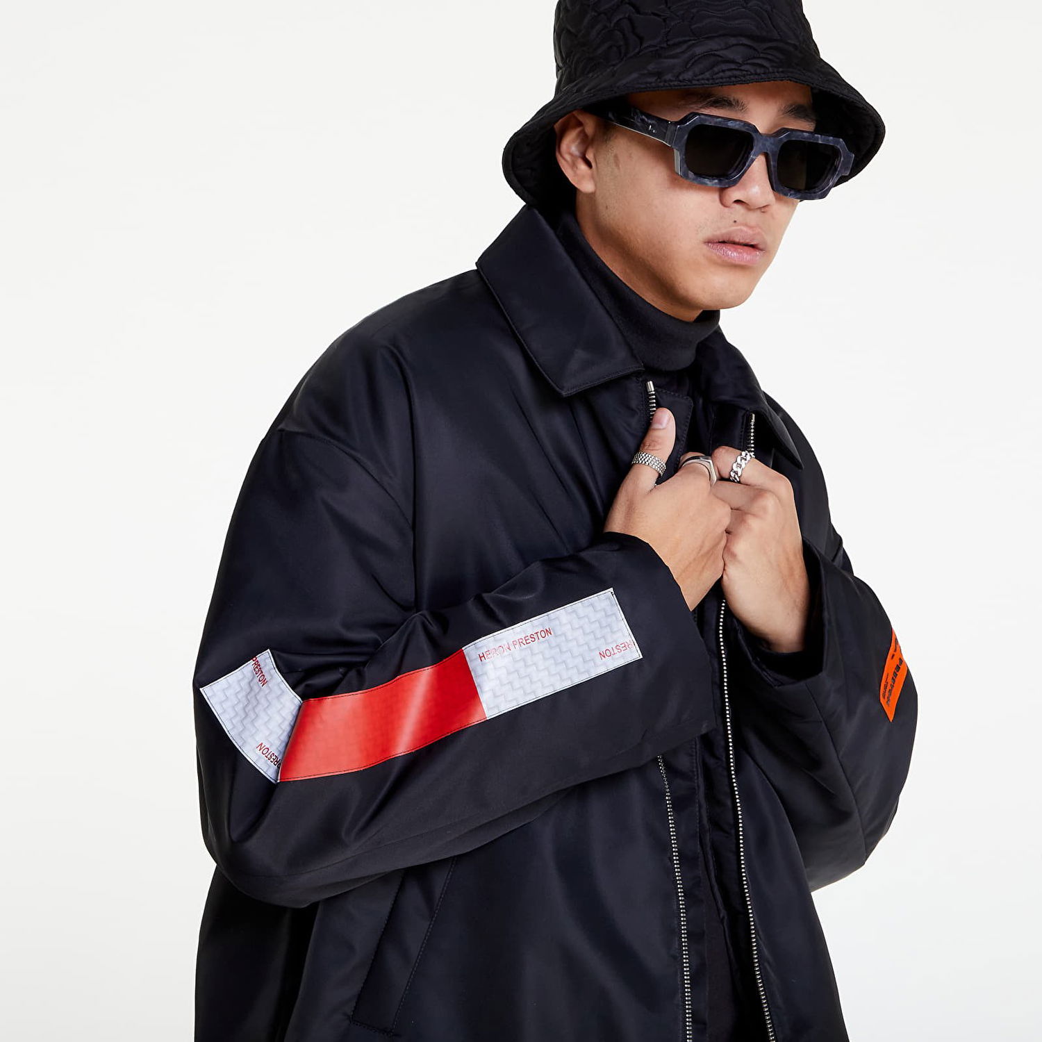 Bunda HERON PRESTON Security Uniform Tape Jacket Čierna | HMEA081F22FAB0011000, 1