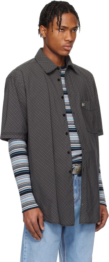 Košeľa ERL ERL Mini Plaid Short Sleeve Shirt Zelené | ERL10B011, 4