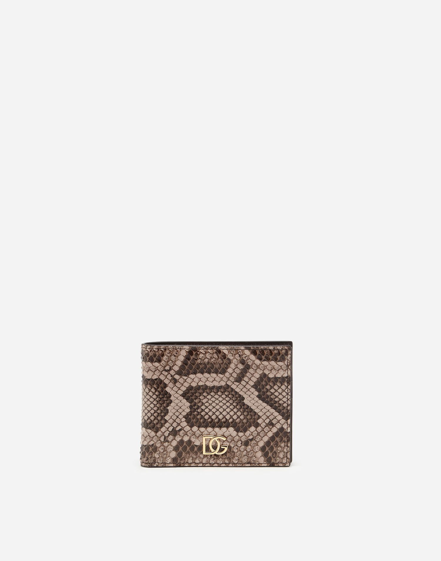 Peňaženka Dolce & Gabbana Dolce & Gabbana Python Leather Bifold Wallet with Crossover DG Logo Béžová | BP2463A204387145, 0