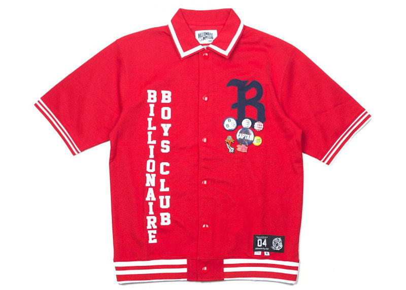 Košeľa BILLIONAIRE BOYS CLUB Billionaire Boys Club Knitted Baseball Shirt Červená | 8816309RED, 0