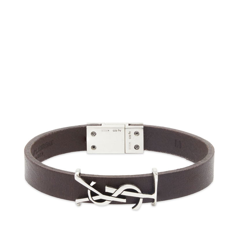 Náramok Saint Laurent YSL Leather Bracelet Čierna | 783110Y1019-2045