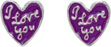 Náušnice Chopova Lowena Chopova Lowena Heart "I Love You" Earrings Fialová | 6575, 0