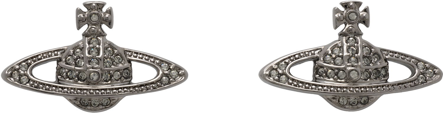 Náušnice Vivienne Westwood Mini Bas Relief Earrings Šedá | 65030003-02S108-CN, 0