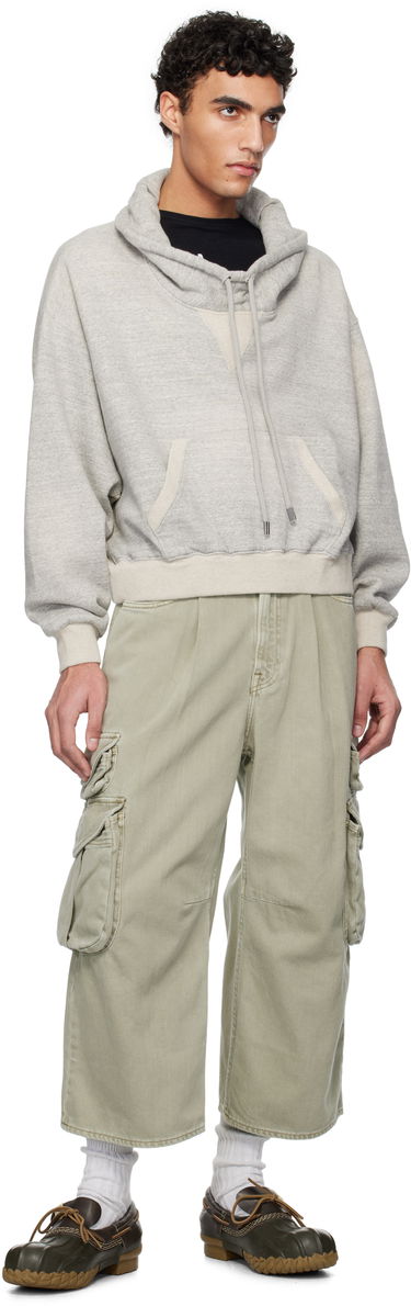 Mikina R13 R13 Cropped Popover Sweatshirt Šedá | R13WK255-001BH, 3