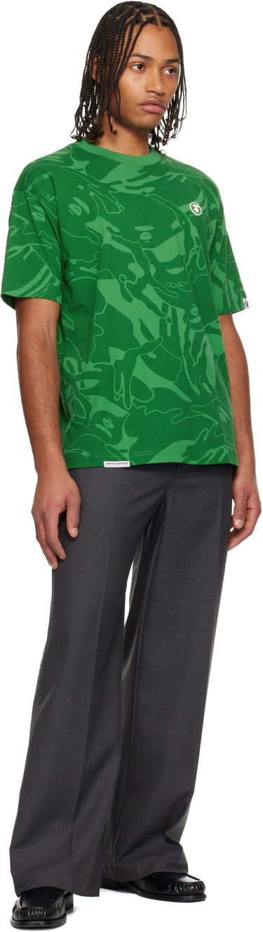 Tričko AAPE by A Bathing Ape Moonface Logo Camo T-shirt Zelené | AAPTEM1602XXNGRZ, 3