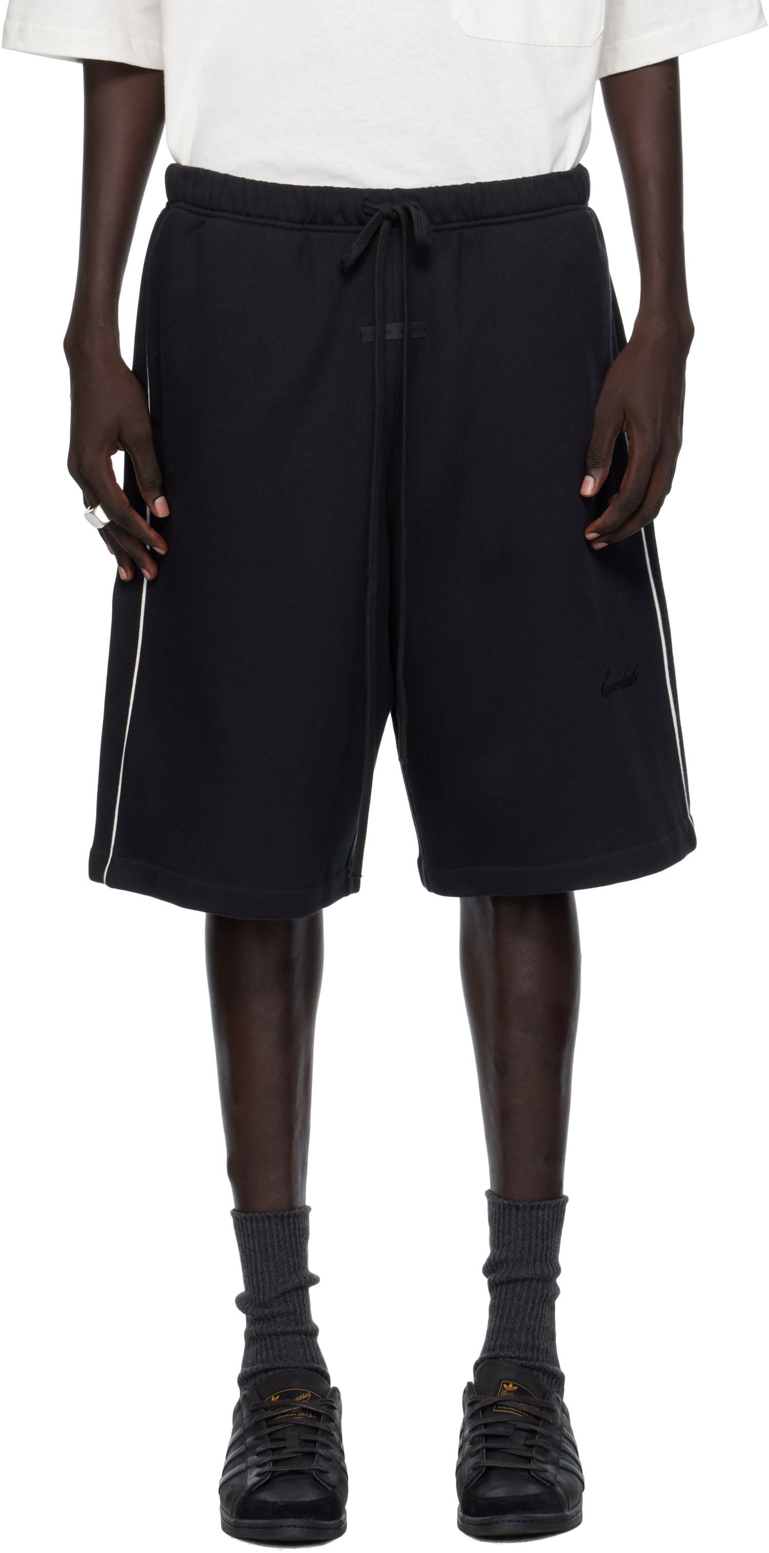 Šortky Fear of God Fear of God ESSENTIALS Basketball Jersey Side-Stripe Shorts Čierna | 160SP254550F, 0