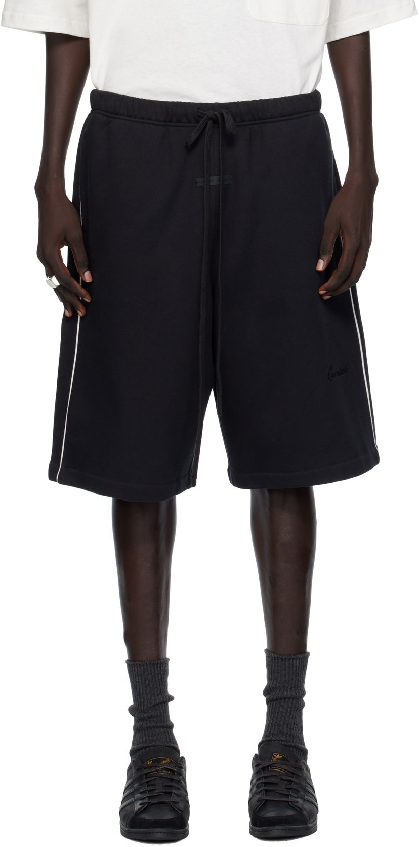 Šortky Fear of God Fear of God ESSENTIALS Basketball Jersey Side-Stripe Shorts Čierna | 160SP254550F