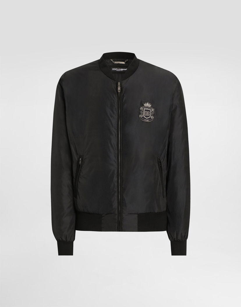 Bomber bunda Dolce & Gabbana Bomber Jacket With Crest Patch Čierna | G9ABPZGK292N0000