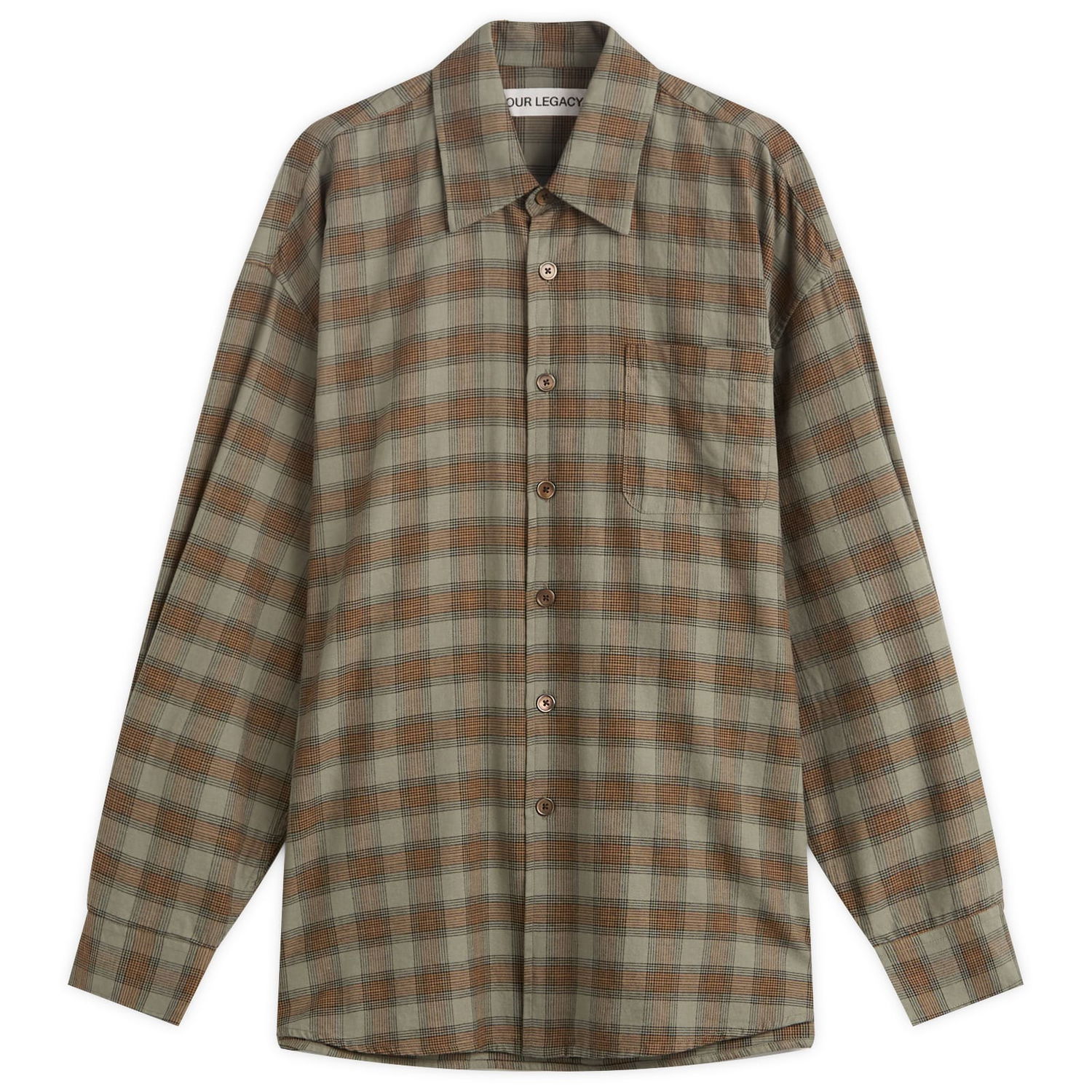 Košeľa OUR LEGACY Our Legacy Borrowed Shirt, Iowa Flannel Check Zelené | M4252BI, 1