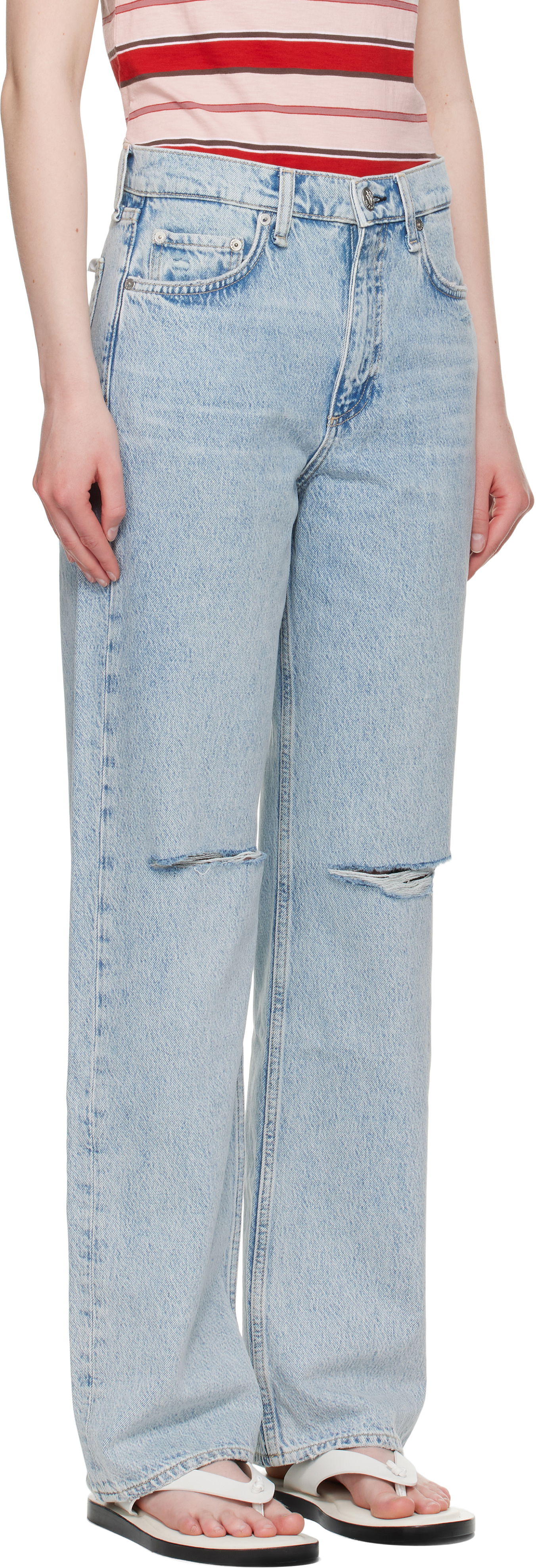 Džínsy rag & bone rag & bone Shea Relaxed High Rise Jeans Modrá | WDD25P1006RGCH, 1