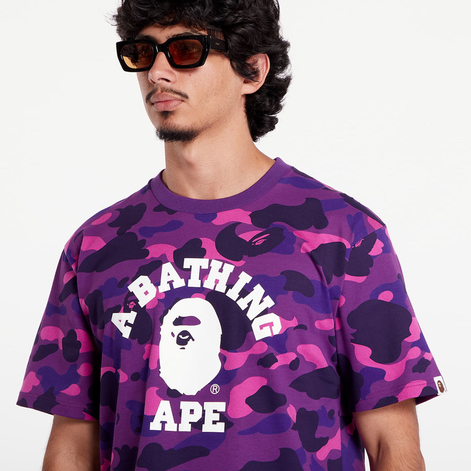 Tričko BAPE A BATHING APE Color Camo College Tee Purple Fialová | 001CSK301002M PUR, 1