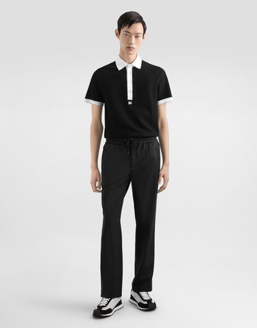 Nohavice Dolce & Gabbana Dolce & Gabbana Structured Wool Canvas Trousers Čierna | GP14UTFURK8N0000, 1