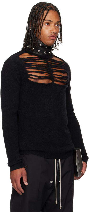 Sveter Rick Owens Rick Owens Concordians Long Sleeve Grid Knit Sweater Čierna | RU02E1670 KGRIDP, 1