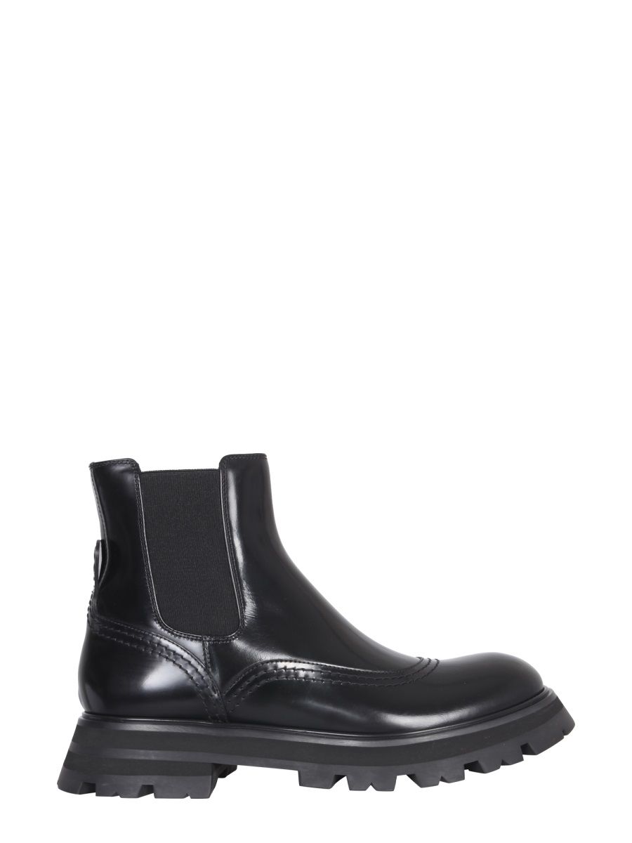 Tenisky a topánky Alexander McQueen Alexander McQueen Leather Ankle Boots Čierna | 666367WHZ841000, 0
