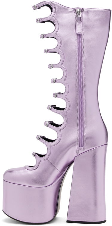 Starostlivosť o obuv Marc Jacobs Marc Jacobs 'The Metallic Kiki' Knee-High Platform Boots Fialová | 2R4FBO001F01, 2