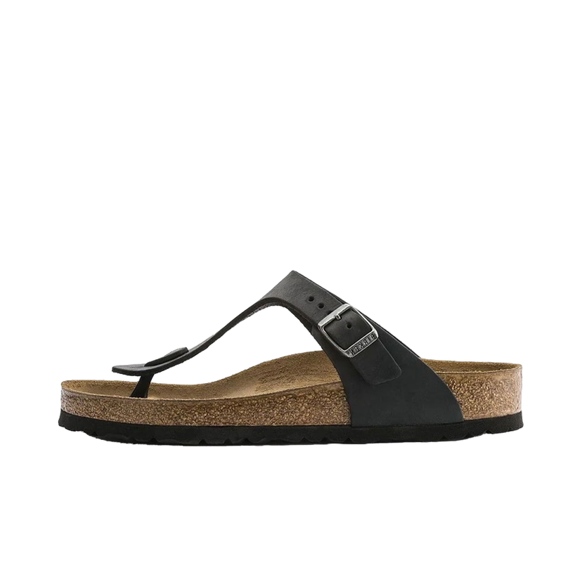 Tenisky a topánky Birkenstock Gizeh Oiled Leather Black Regular Fit Čierna | 845251