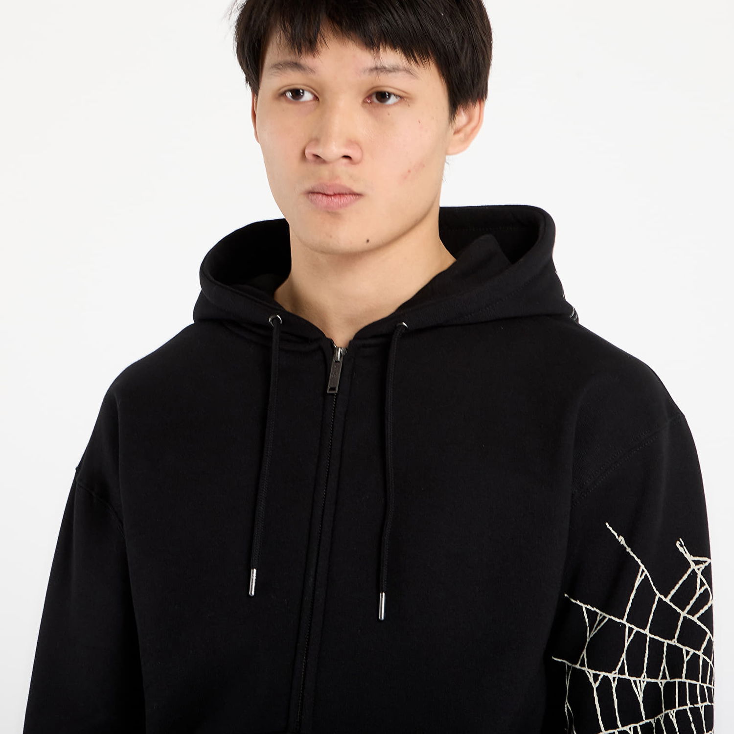 Mikina Wasted Paris Authentic Zip Hoodie with Spiderweb Sleeves Čierna | WP_000333, 1