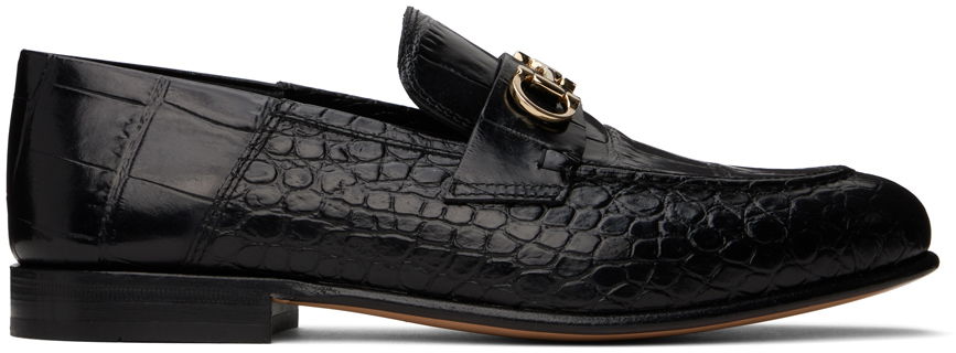 Tenisky a topánky FERRAGAMO Salvatore Ferragamo Ottone Crocodile Embossed Leather Loafers Čierna | 01E100 - 769724, 0