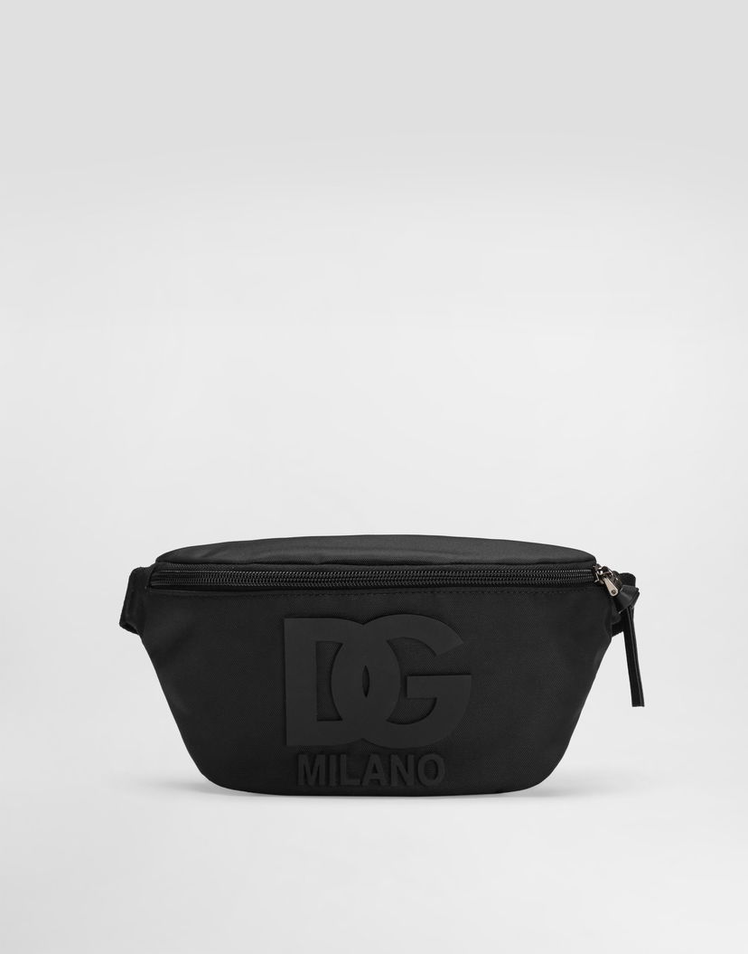 Ľadvinka Dolce & Gabbana Nylon Waist Bag With DG Rubber Patch Čierna | EM0072AU92780999