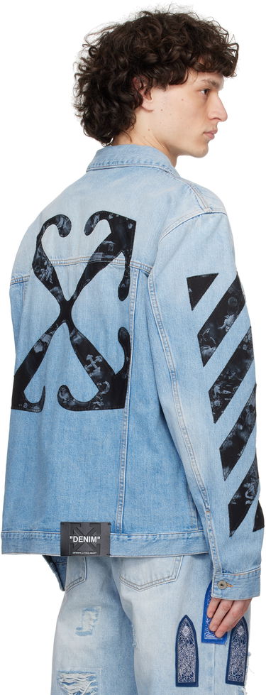 Bunda Off-White Off-White Diag Arrow Skate Denim Jacket Modrá | OMYE09BS25DEN0024600, 2