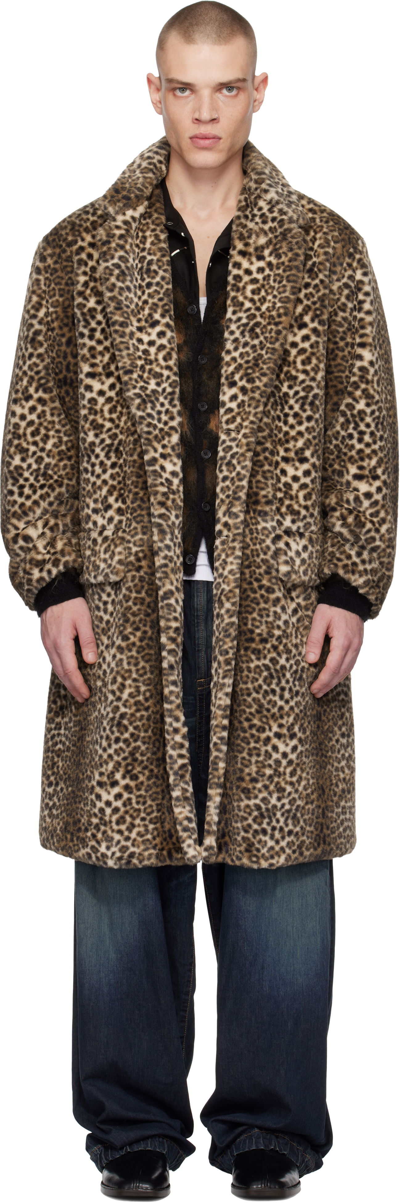 Kabáty WACKO MARIA WACKO MARIA Chesterfield Faux-Fur Coat Hnedá | 24FW-WMO-CO06, 0