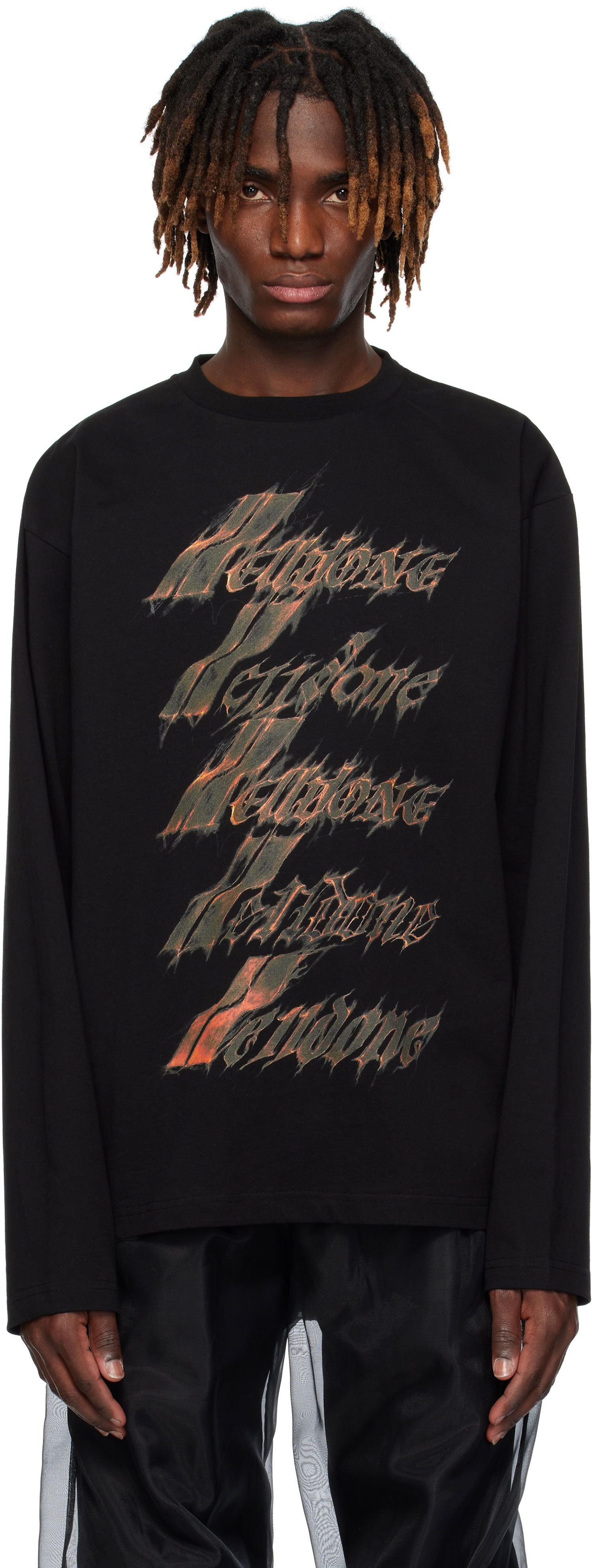 Tričko We11done We11done Spark Logo Graphic Long Sleeve T-Shirt Čierna | WD-TT0-25-752-U-BK, 0