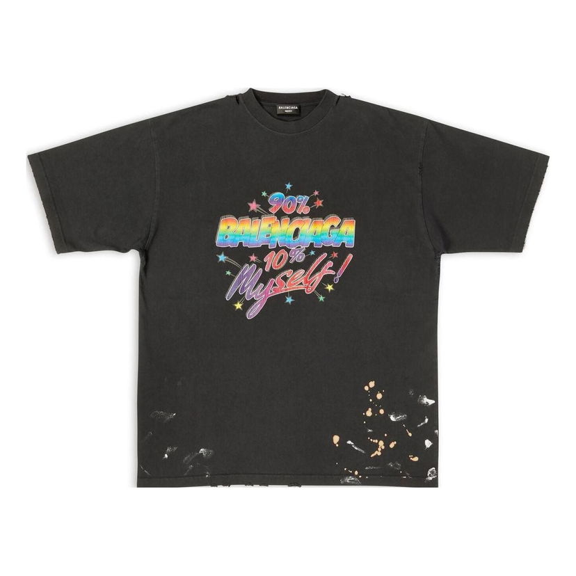 Tričko Balenciaga 90/10 Graphic Print T-Shirt Čierna | 641675TMVH31055