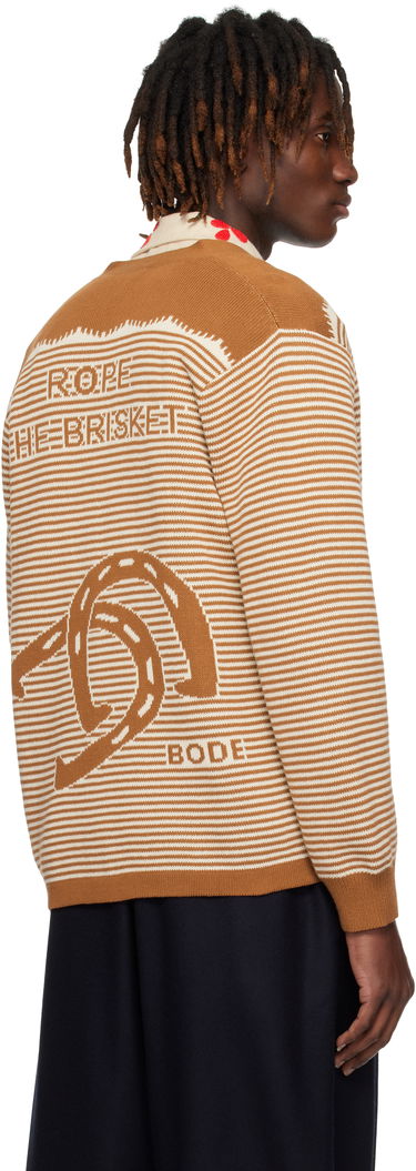 Sveter Bode Bode Buckaroo Knit Cardigan Hnedá | MRS25KT012, 2