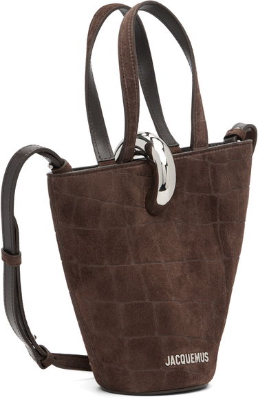 Tote bag Jacquemus 'The small Bambola' Croc-Effect Suede Top Handle Tote Hnedá | 25HBAW00389AC07A09, 1
