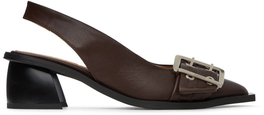 Tenisky a topánky GANNI Slingback Buckle Heels Hnedá | S2657, 0