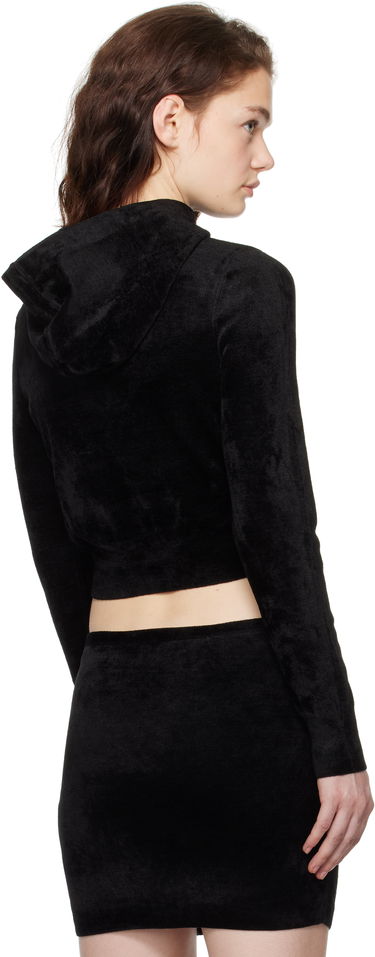 Mikina Alexander Wang Alexander Wang Cropped Velour Hoodie Čierna | 4KC4241002, 2