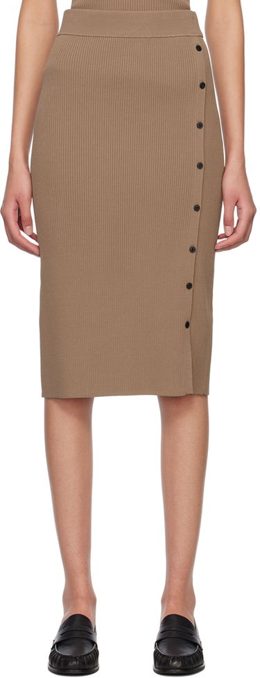 Sukňa rag & bone Asher Midi Buttoned Ribbed Skirt Hnedá | WAS23S026YL26, 0