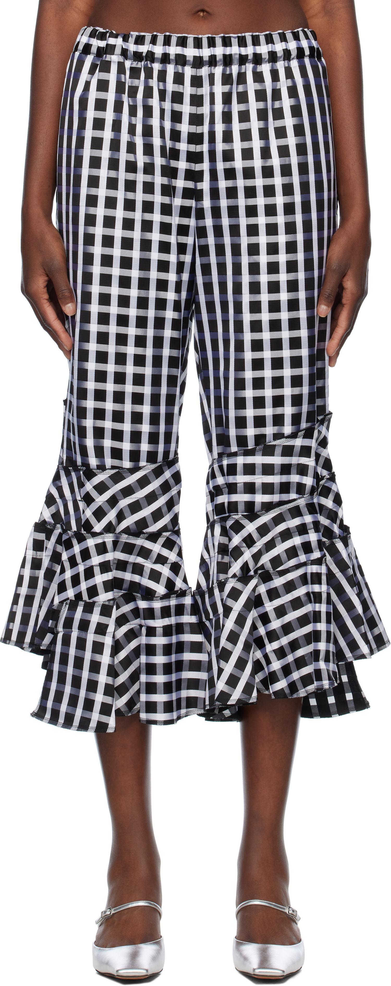 Šortky Comme des Garçons Comme des Garçons Check Ruffle Cropped Trousers Čierna | RO-P010-051-1, 0