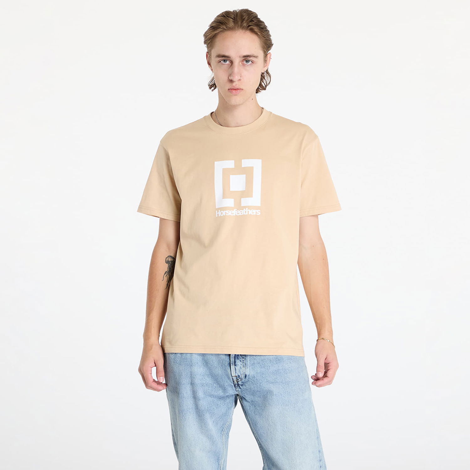 Tričko Horsefeathers Base T-Shirt Mojave M Béžová | SM1345F, 0