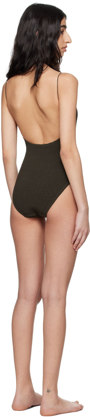 Plavky TOTEME TOTEME Smocked One-Piece Swimsuit Hnedá | 242-WSW1080-FB0130, 2
