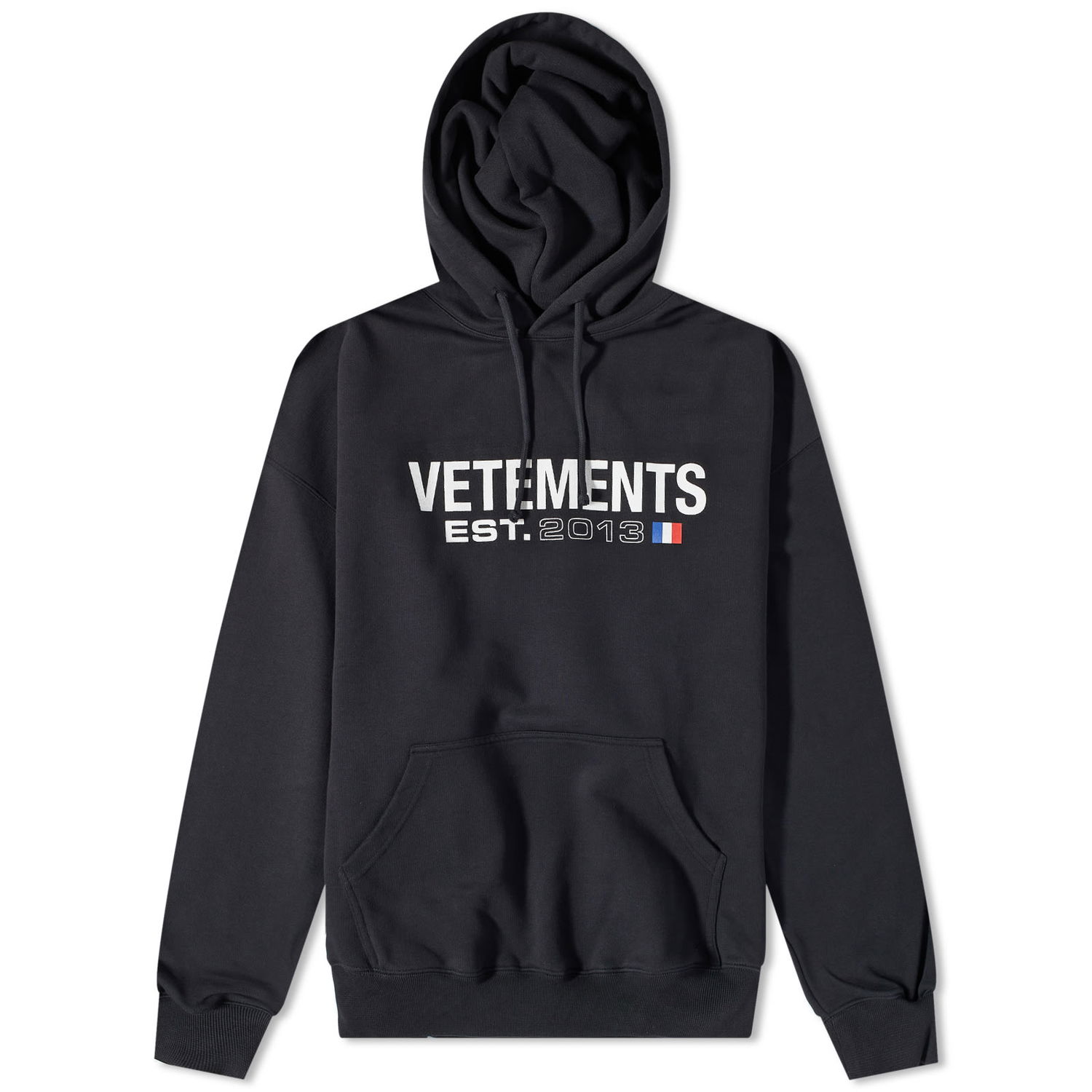 Mikina VETEMENTS Flag Logo Hoodie Black Čierna | UE54HD100B, 0