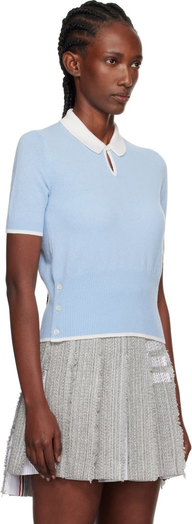 Polo tričko Thom Browne Thom Browne Stitch Cashmere Polo Modrá | FKP122A-Y2001, 1