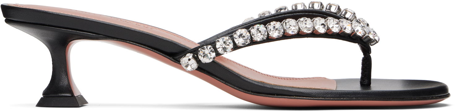 Tenisky a topánky Amina Muaddi Gigi Thong Heeled Sandals Čierna | GIGI THONG, 0