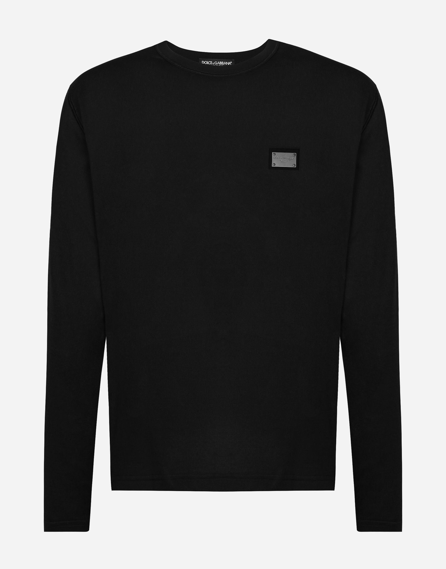 Tričko Dolce & Gabbana Long-sleeved T-shirt With Logo Tag Čierna | G8PV0TG7F2IN0000, 0