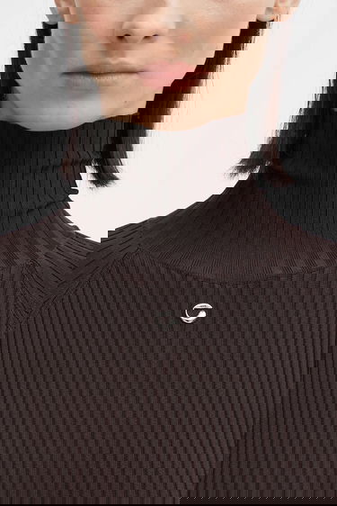 Šaty Coperni Leg Cut-Out Rib Gown Maxi Hnedá | COPML155Y3011, 4