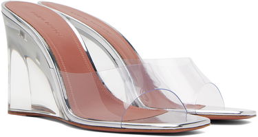 Doplnky Amina Muaddi Amina Muaddi Lupita Glass Wedge Slippers Metalická | LUPITA GLASS WEDGE PLEXI WEDGE P, 3
