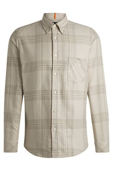 Košeľa BOSS Regular-Fit Cotton Flannel Shirt Béžová | 50530843