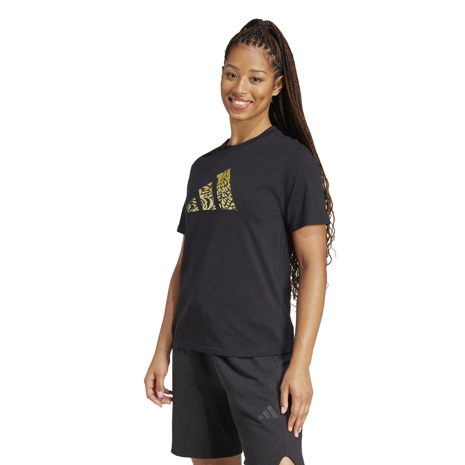 Tričko adidas Performance Metallic Logo Graphic Training T-Shirt Čierna | JJ4059, 0