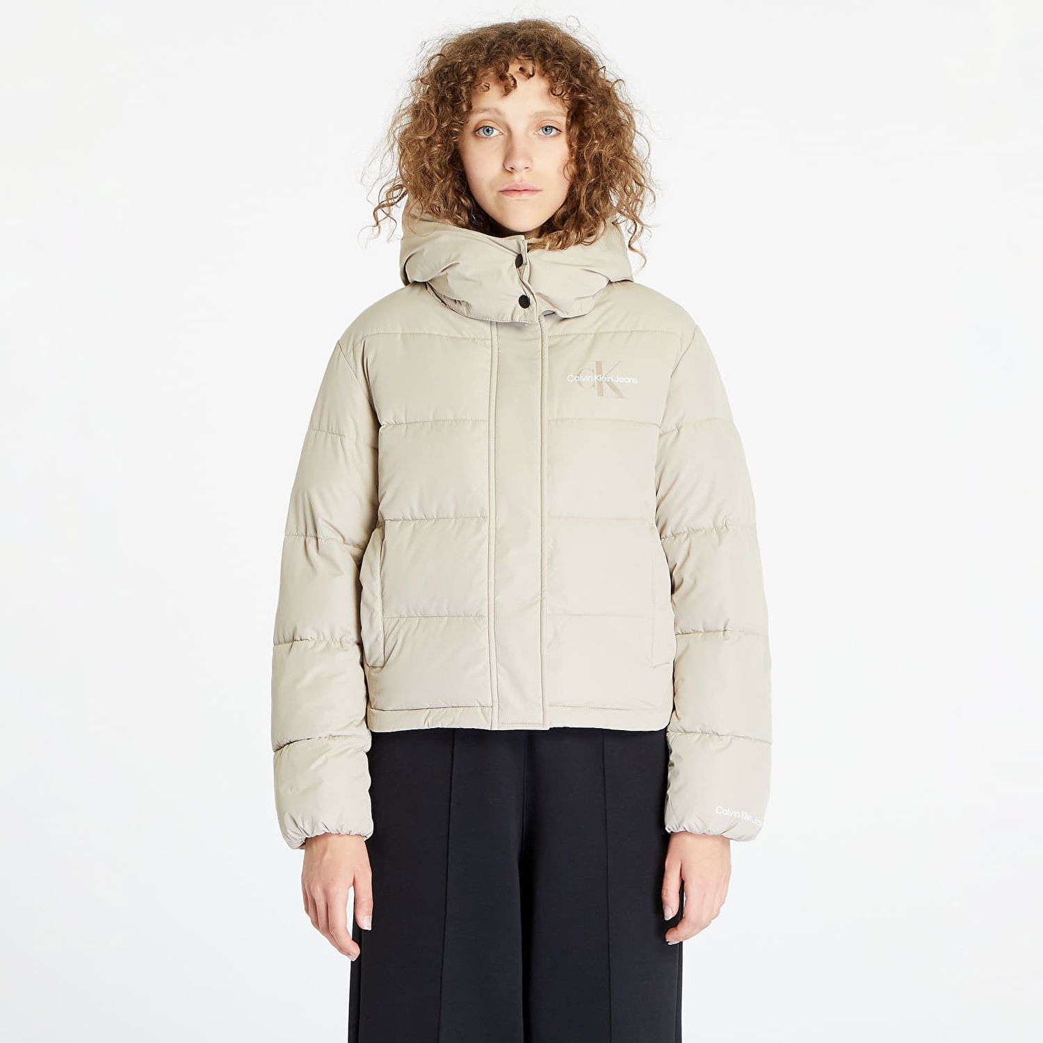 Bunda CALVIN KLEIN Jeans Monologo Non Down Sherpa Jacket Plaza Béžová | J20J221377 PED, 0