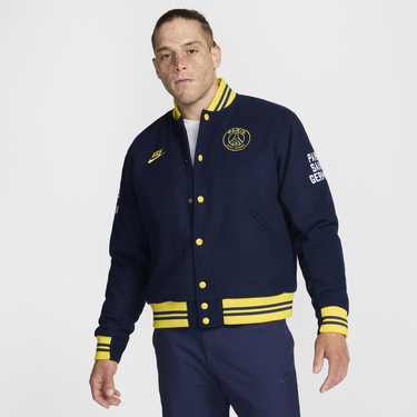 Bomber bunda Nike Paris Saint-Germain Authentics Varsity Jacket Navy | FQ7803-410, 1