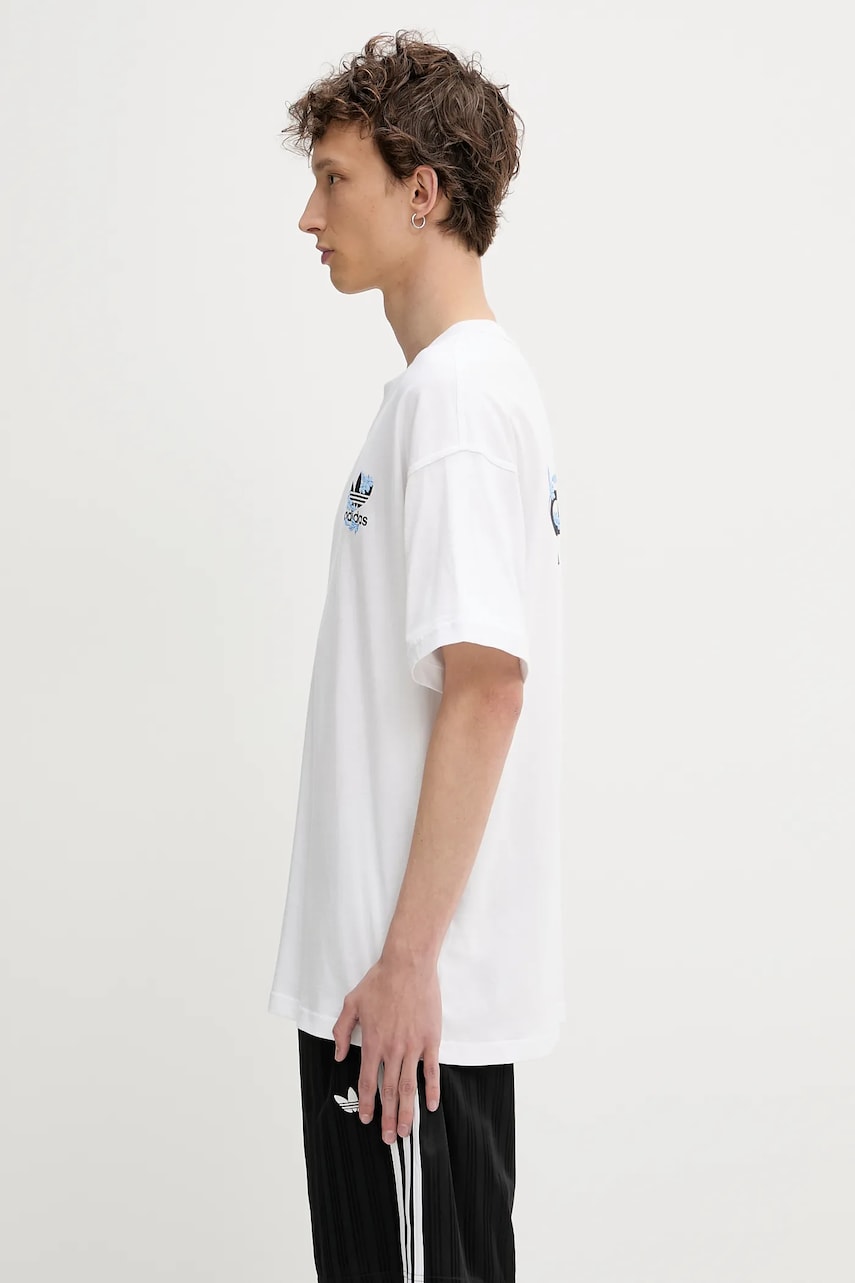 Tričko adidas Performance Florals Logo Oversized T-Shirt Biela | KE6586, 1