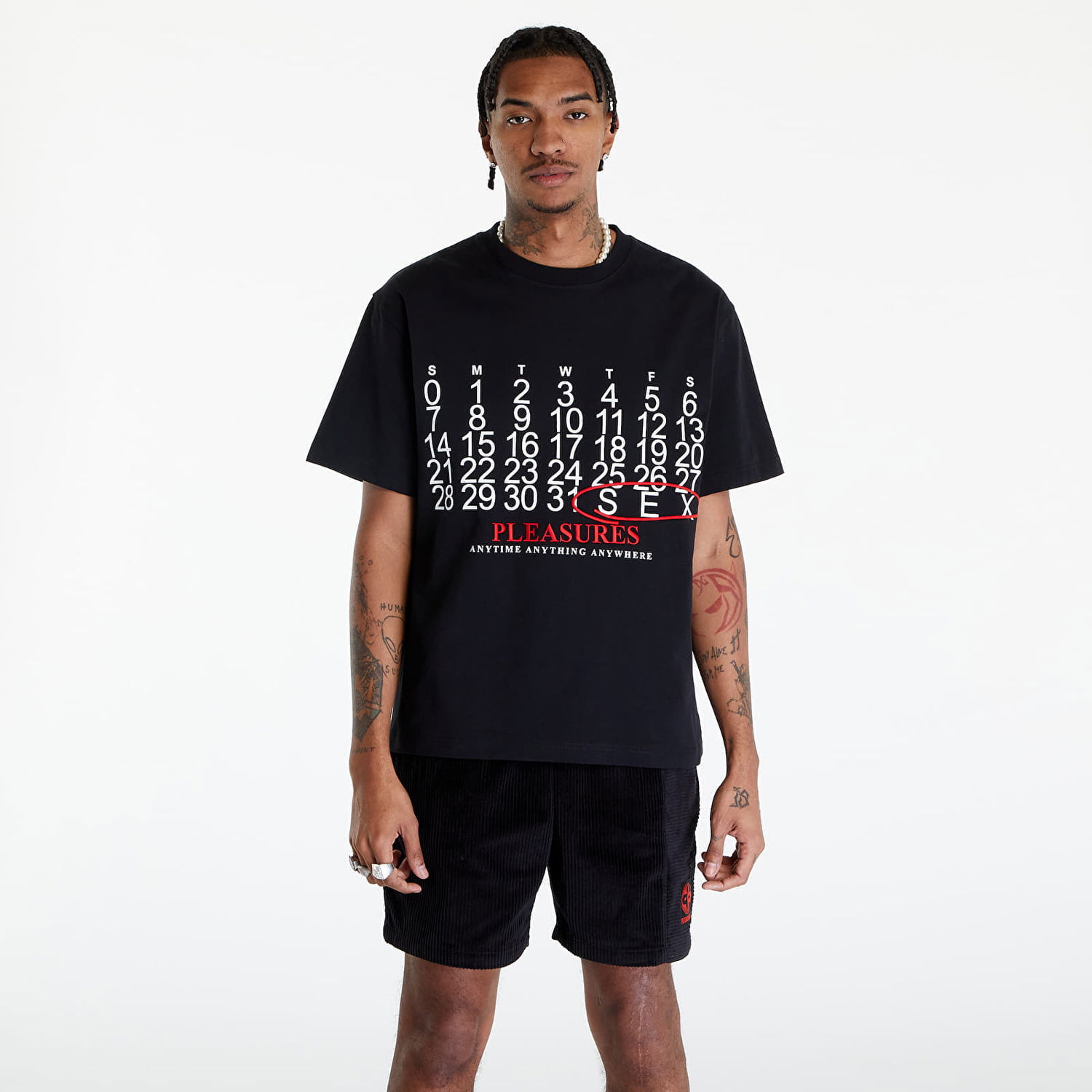 Tričko Pleasures Calendar Heavyweight T-Shirt Čierna | P24SP002 BLACK, 0