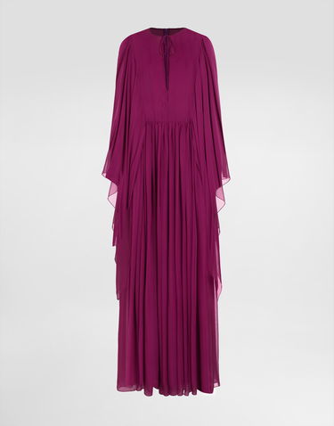 Šaty Dolce & Gabbana Dolce & Gabbana Silk Chiffon Caftan Dress with Drawstring Fialová | F6TLZTFU1ATFA130, 0