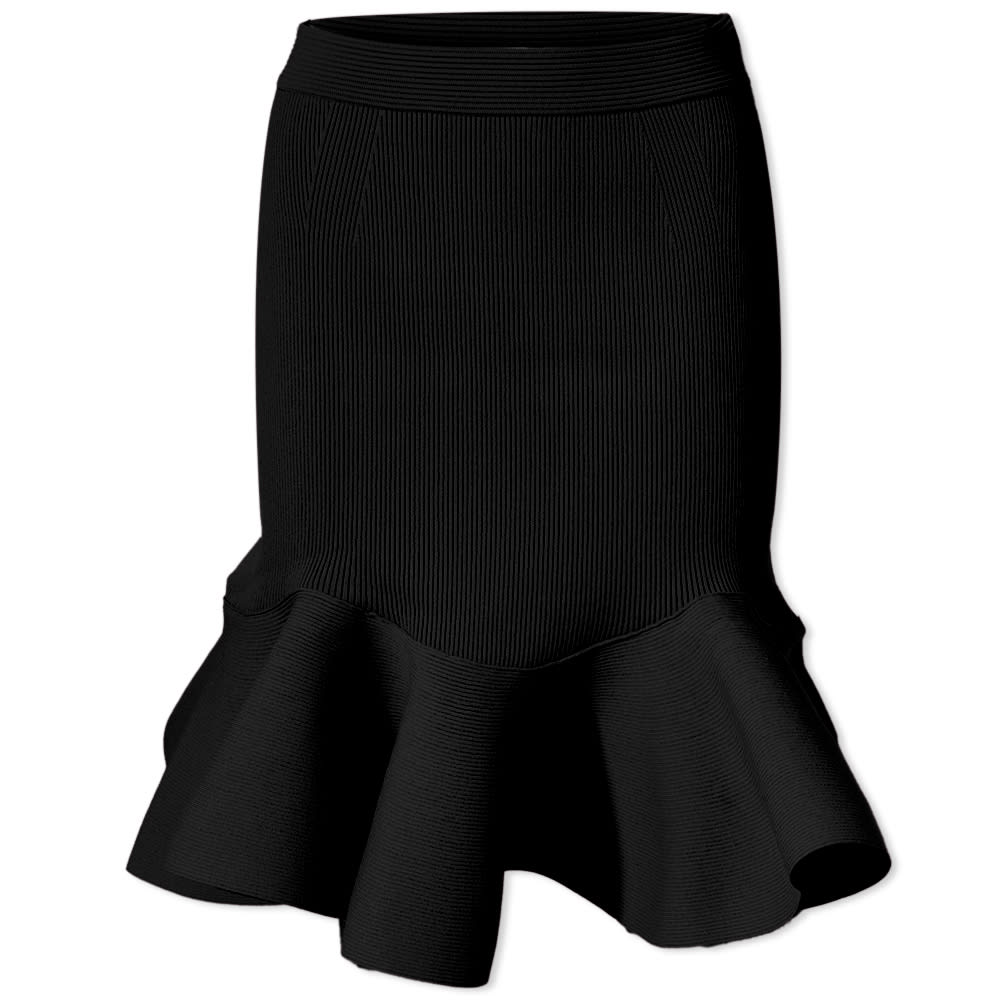 Sukňa Alexander McQueen Ruffle Rib Mini Skirt Čierna | 734536Q1A5B-1000, 0