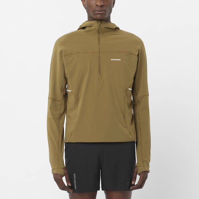 Mikina Salomon Sense Aero Hybrid Hoodie Zelené | LC2639300